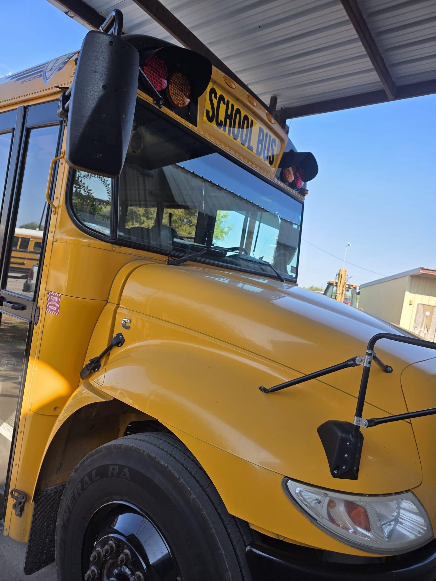 School bus glass